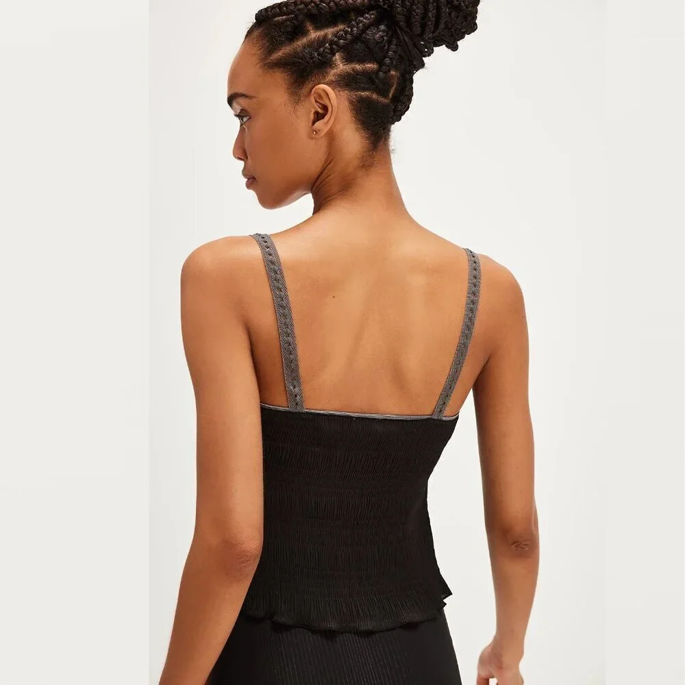 NWT New Free People Pretty Please Black Cami Top Size S